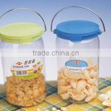 PP+PET+PVC 10.5*10.5*21.3 Best selling products sealed jar/clear plastic candy jars/portable sealing tank