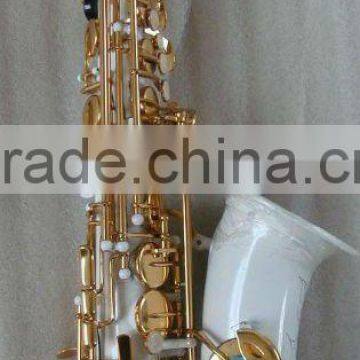 alto saxophone /white body gold lacquer keys saxophone