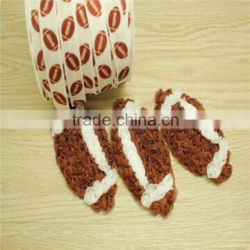 Football Baby Hair Accessories/baby Chiffon Flower/wholesale for Cheap