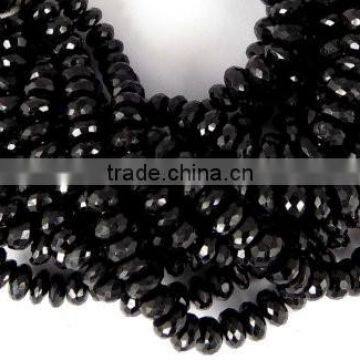 1 Strand Natural Black Spinel Rondelle Faceted 7-11mm Stack Bead,Handmade Natural Gemstone,Black Gemstone Beads,Rondelle