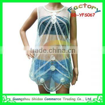 2014 New China Manufacturer Chemical Embroidered lace vest