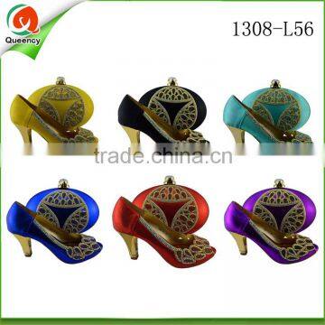 china wholesale african shoes and bag to match bags handbag leather women's bag woman sandal shoe set