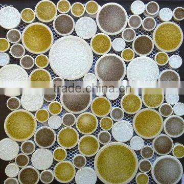 Foshan hot sale good quality nice design colorful round shape mosaic tile