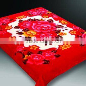 100% polyester 2ply printed raschel fleece blanket