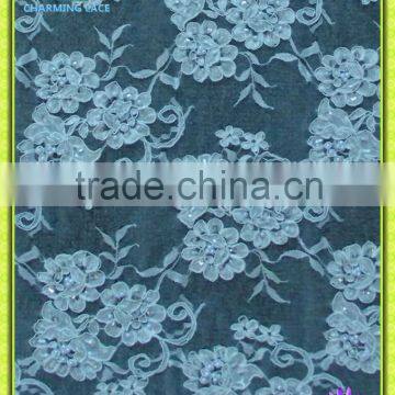 Embroiedered Raschel lace fabric CR018C4