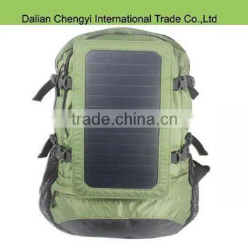 High quality hiking chargeable polyester backpack with solar panel