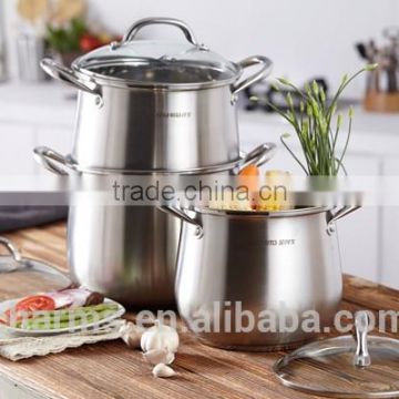 2016 New Charms induction cooking pot fabrication&Stainless Steel Enamel Casserole 3&High quality threes layers steamers                        
                                                Quality Choice