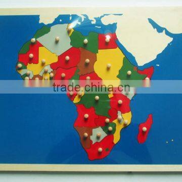 Hot sale educational wooden toys Africa map puzzle