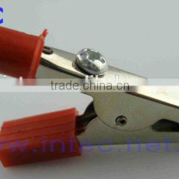 Jumper Wires Alligator Crocodile Roach Test Clip Plastic Handles Crocodile clips 51mm red color I00098