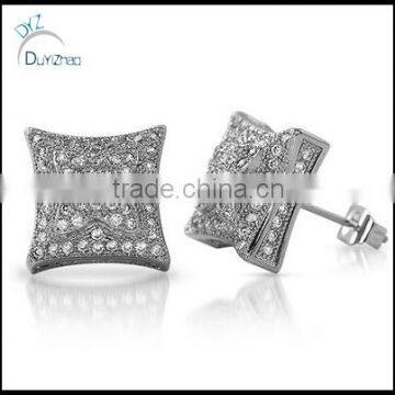 micro paved earrings high quality 925 Sterling silver earrings