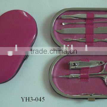6pcs oval metal frame case manicure set with promotional items