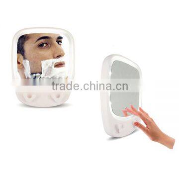 Suction cup magnifying shaving mirror with led lights