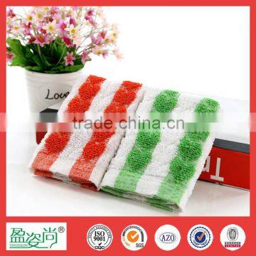 2015 hot sale cheap stripe cotton kitchen towels small and contrast color hand towels