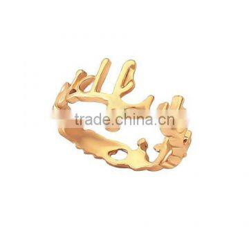 With Rhinestone Design 14K Gold Plated Ring For Girl