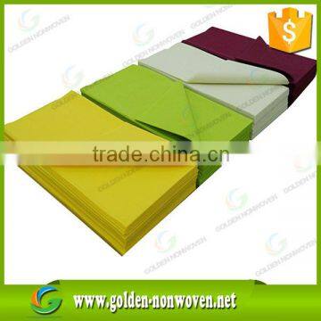 Colorful 50gsm non woven table cloth, pp spunbond nonwoven fabric for non-woven tablecloth