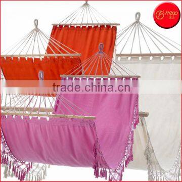 New True comfort lace hammock with wooden bar 150 x 200cm Tropical Hammock with lace Cotton Fabric Hammock Caribbean hammock