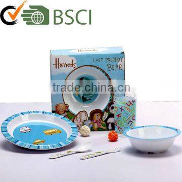Wholesale colorful box packing melamine baby dinnerware set