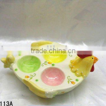 Easter chicken ceramic egg tray