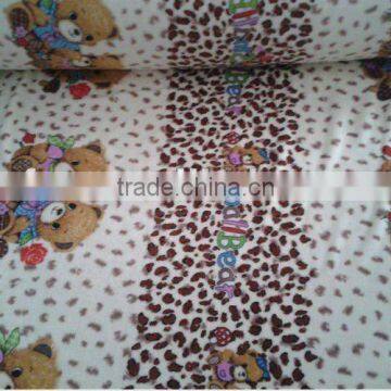 small bear print flannel fleece fabric