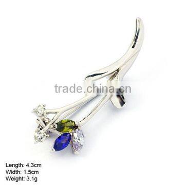 Sterling Silver Brooch with CZ Stones (DZA-0938)