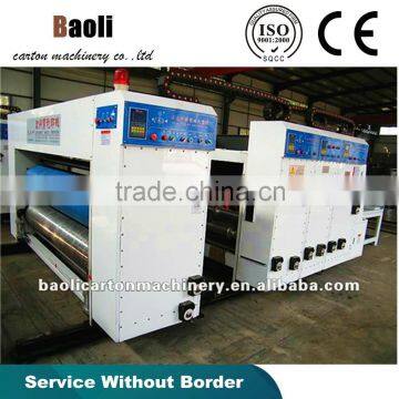 semi auto flexo ink corrugated paperboard die cutting slotting printing boxing packing machine