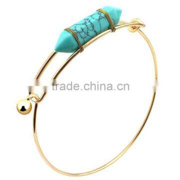 Custom jewelry factory turquoise charm bangle bracelets