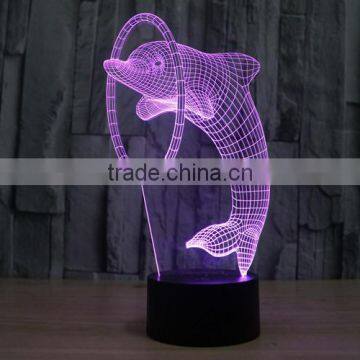 Lovely Dolphin 3D Illusion Led Night Light Projection Baby Bedside Table Desk Lamp USB LED Electronic Gadget Decorative Lighting photo-6
