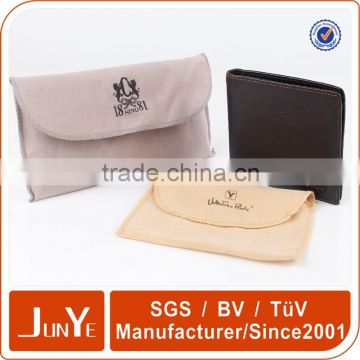 black silk screen logo long wallet packaging velvet pouch