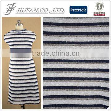 Jiufan Textile High Quality Stripe Fabric Yarn Dyed Knit 100% Poly Fabric For Sweater