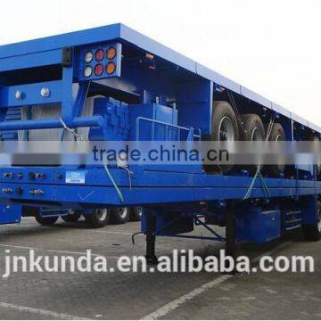 China High Quality Tri Axle 40 Feet Transport Flatbed Trailer With FUWA Axle