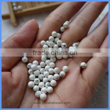 4mm 8mm Half Drilled Round Natural White Turquoise Loose Beads Gemstone For DIY Earrings Making HD-WTSR4mm photo-3