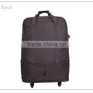 2015 Hot sale portable folding shopping trolley bag with wheels four wheel shopping trolley bag