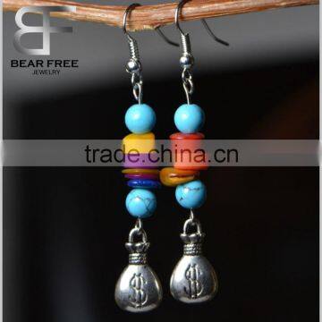 Ethnic Agate Stone Women's Beads Drop Earrings Custom Wholesale