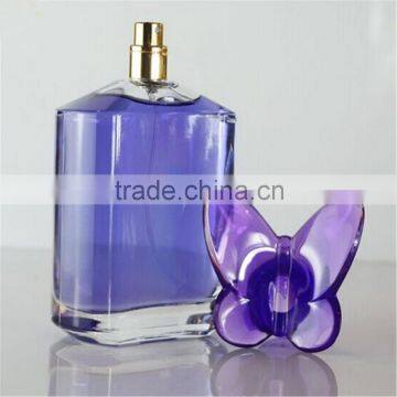 2015 100ml elegant butterfly perfume bottle, empty spray perfume bottle, perfume bottle cover