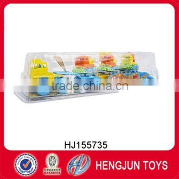 children's toy car trailer with 3 pcs inertial cartoon engineering vehicle
