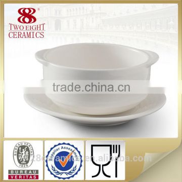 Wholesale hand ceramic china tableware, soup cup with handle