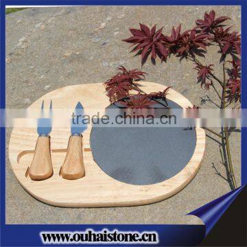 Slate Wood Cheese Board Wood Plate Wood Serving Board photo-2