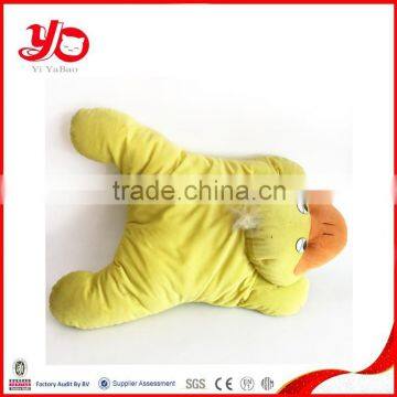 2015 stuffed animal Plush yellow duck pillow, plush yellow duck toy pillow