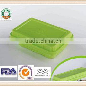 Disposable microwave plastic food storage container with green lid SGA FDA APPROVAL