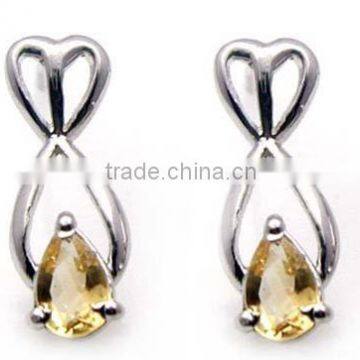 925 Sterling Silver Citrine Earring