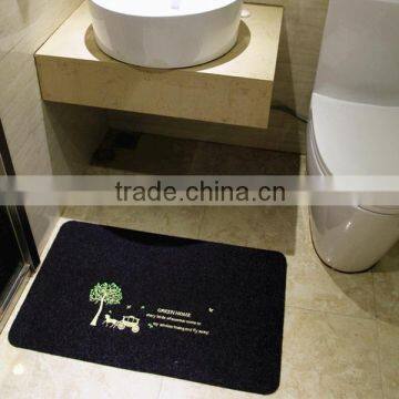 embroider pvc backing anti slip waterproof toilet floor mat