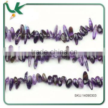Natural Amethyst Chip Stone Loose Beads Strand 34" Wholesale Price 5*18mm