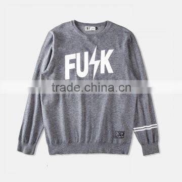 2016 Grey Red Color Adults Knitted Sweater Pullover Made In China