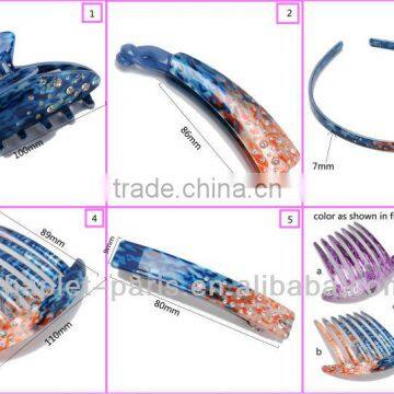 Jewelry Hair Accessory Set, Rhine Stone Luxury Flower Hair Clip Set for Women, Fancy Hair Barrettes Wholesale in China