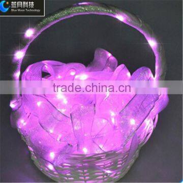 Ribbon series pink color 2AA batetry case light christmas for gift decoration