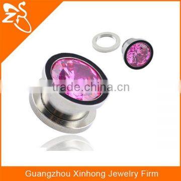 TP01055 Surgical Steel Artificial Zircon Ear Tunnel Fine Jewelry photo-2