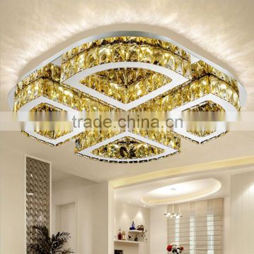 Square LED Ceiling Lamp for Living Room 240V K9 Crystal Indoor Ceiling Lights