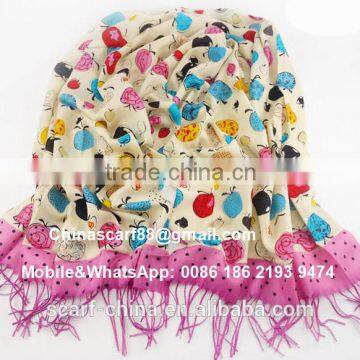 UK fruit wool scarves