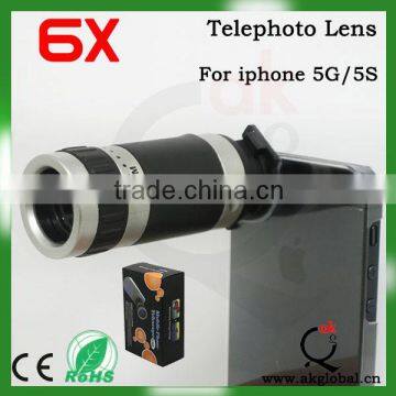 6x Optical Zoom Lens Camera telescopic Telescope for iPhone 5 Magnification Magnifier