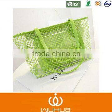 fashion and durable hot green wave TPU tote bag for wholesale